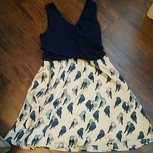 Bird patterns vintage style dress